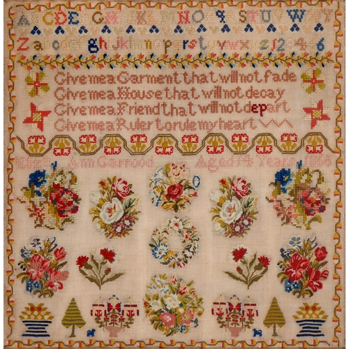 A Victorian linen sampler, Elizabeth