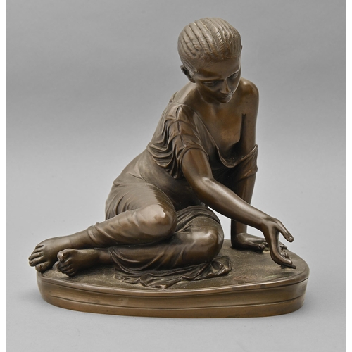 A French bronze sculpture of a girl