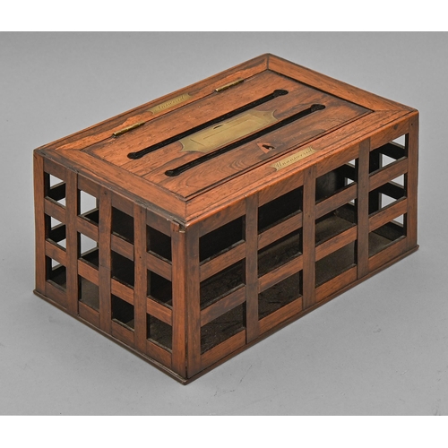 A Regency rosewood  letters box,