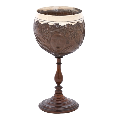 A silver mounted coconut cup, France,