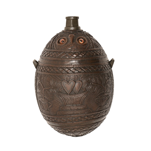 A coconut flask, probably French, 