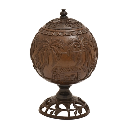 A coconut cup and cover, Sri Lanka,