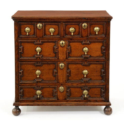 A William III oak chest of drawers,