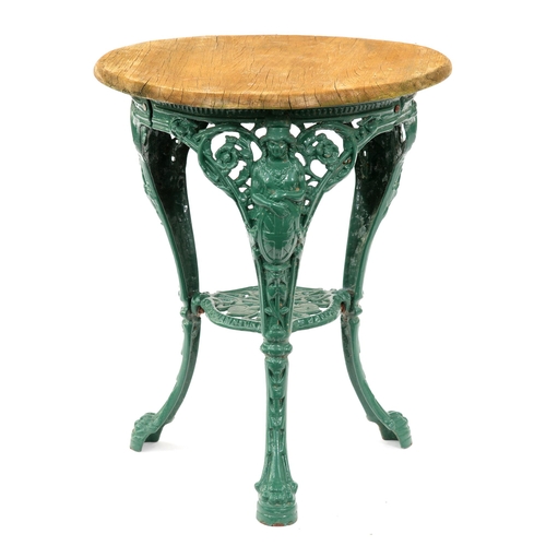 A Victorian cast iron pub table,