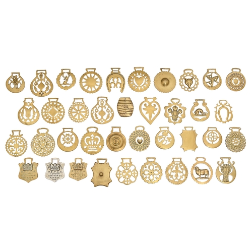 Thirty-eight horse brasses,  mainly