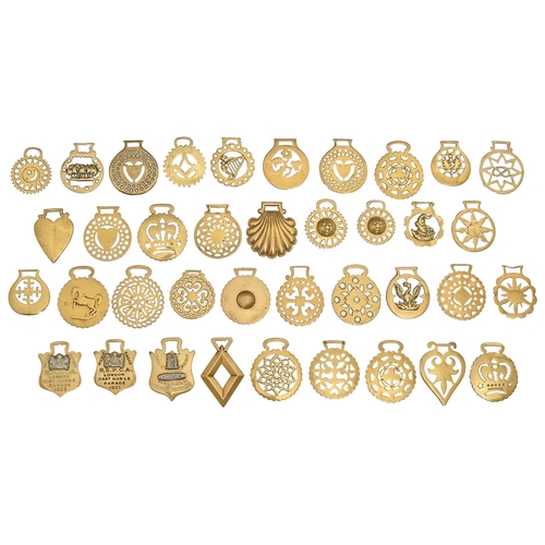 Thirty-eight horse brasses,  mainly