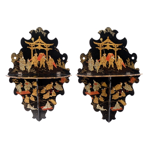 A pair of Victorian chinoiserie
