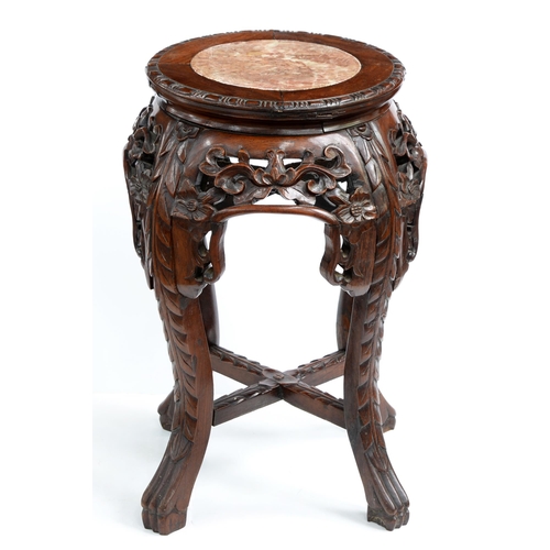 A Chinese carved hardwood  stand,