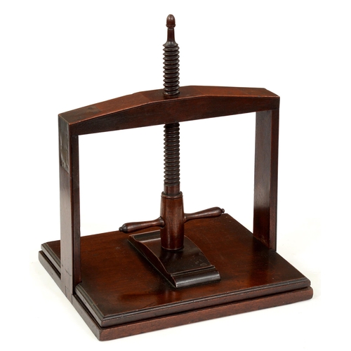 A George III mahogany book press,