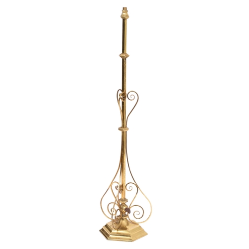 An English brass table lamp, c1900,