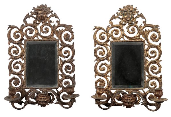A PAIR OF CONTINENTAL GILT METAL