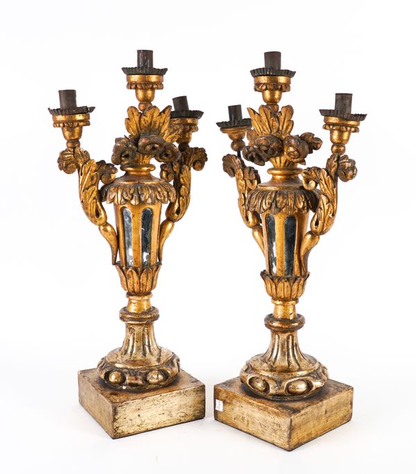 A PAIR OF ITALIAN SILVERED AND