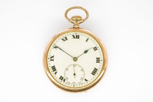A 9CT GOLD CASED KEYLESS WIND OPENFACED