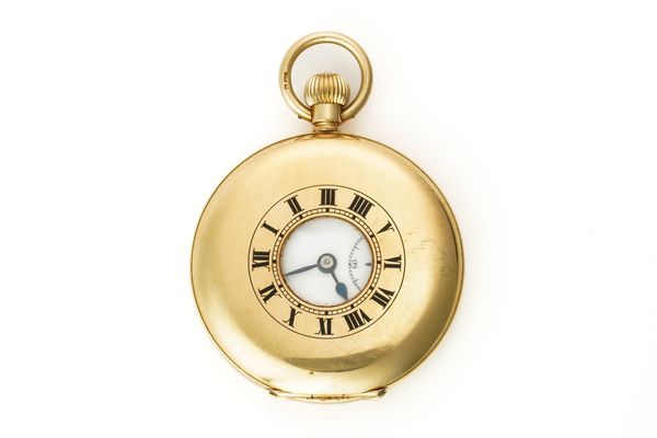 AN OMEGA 18CT GOLD CASED, KEYLESS