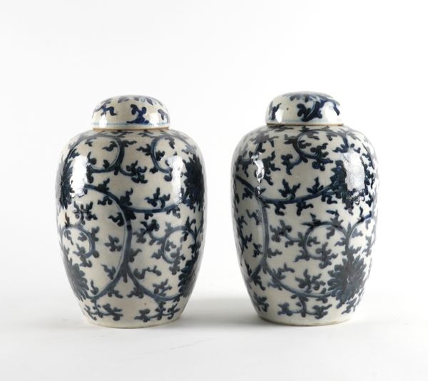 A PAIR OF CHINESE BLUE AND WHITE