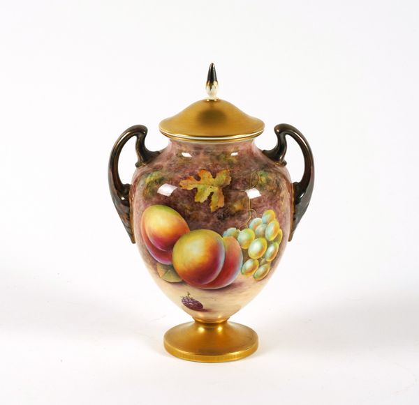 A ROYAL WORCESTER TWO-HANDLED OVOID