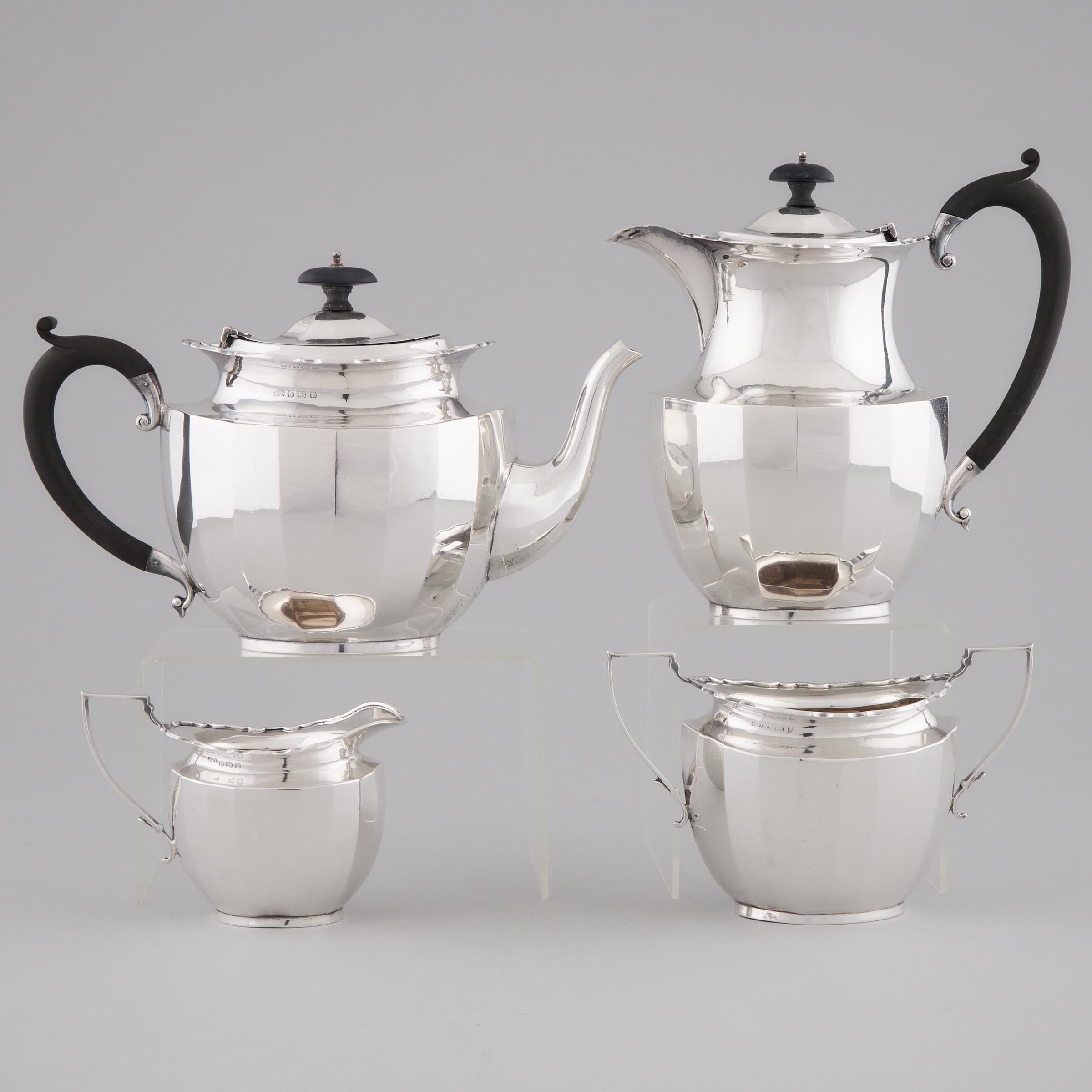 English Silver Tea and Coffee Service,