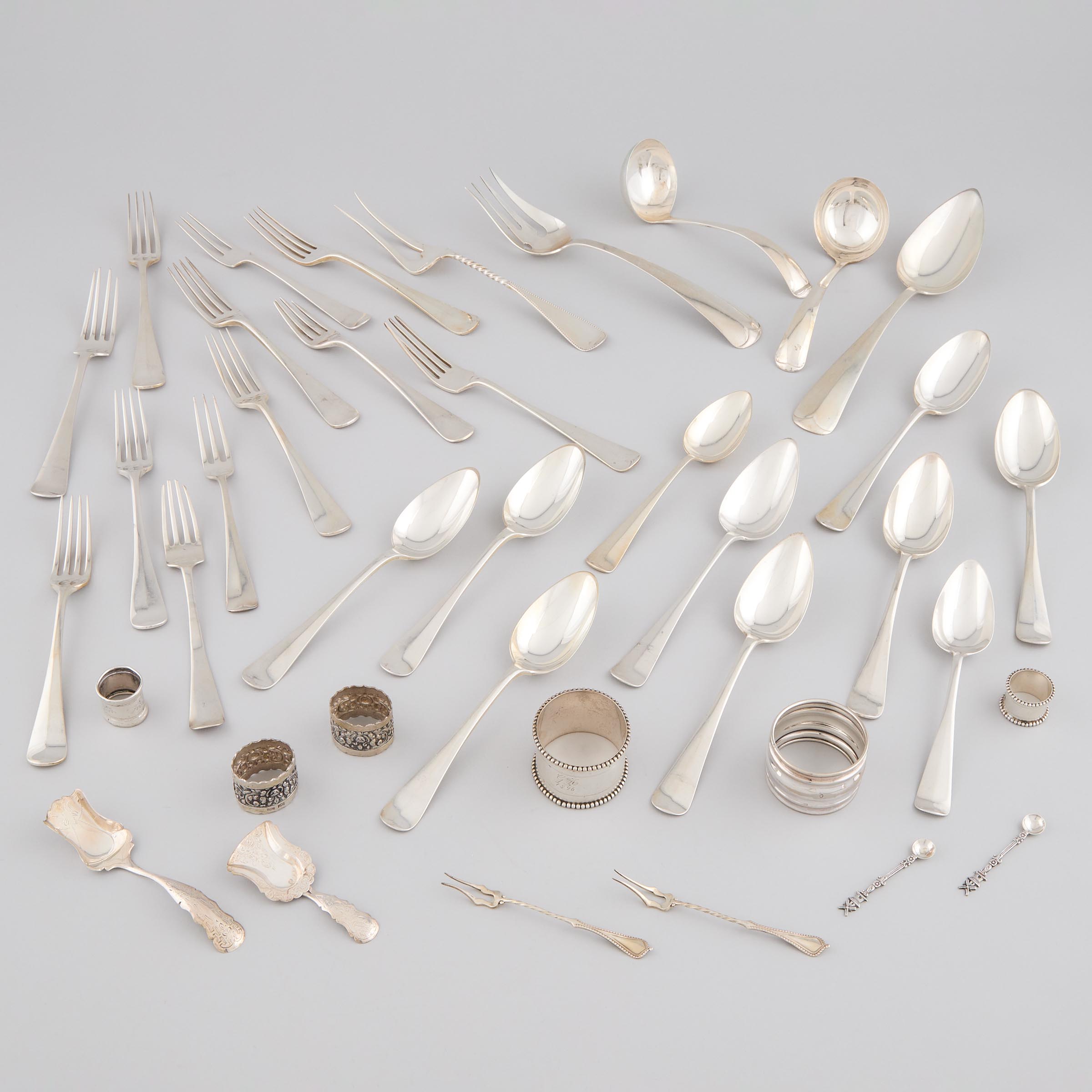 Group of Mainly Dutch Silver Flatware