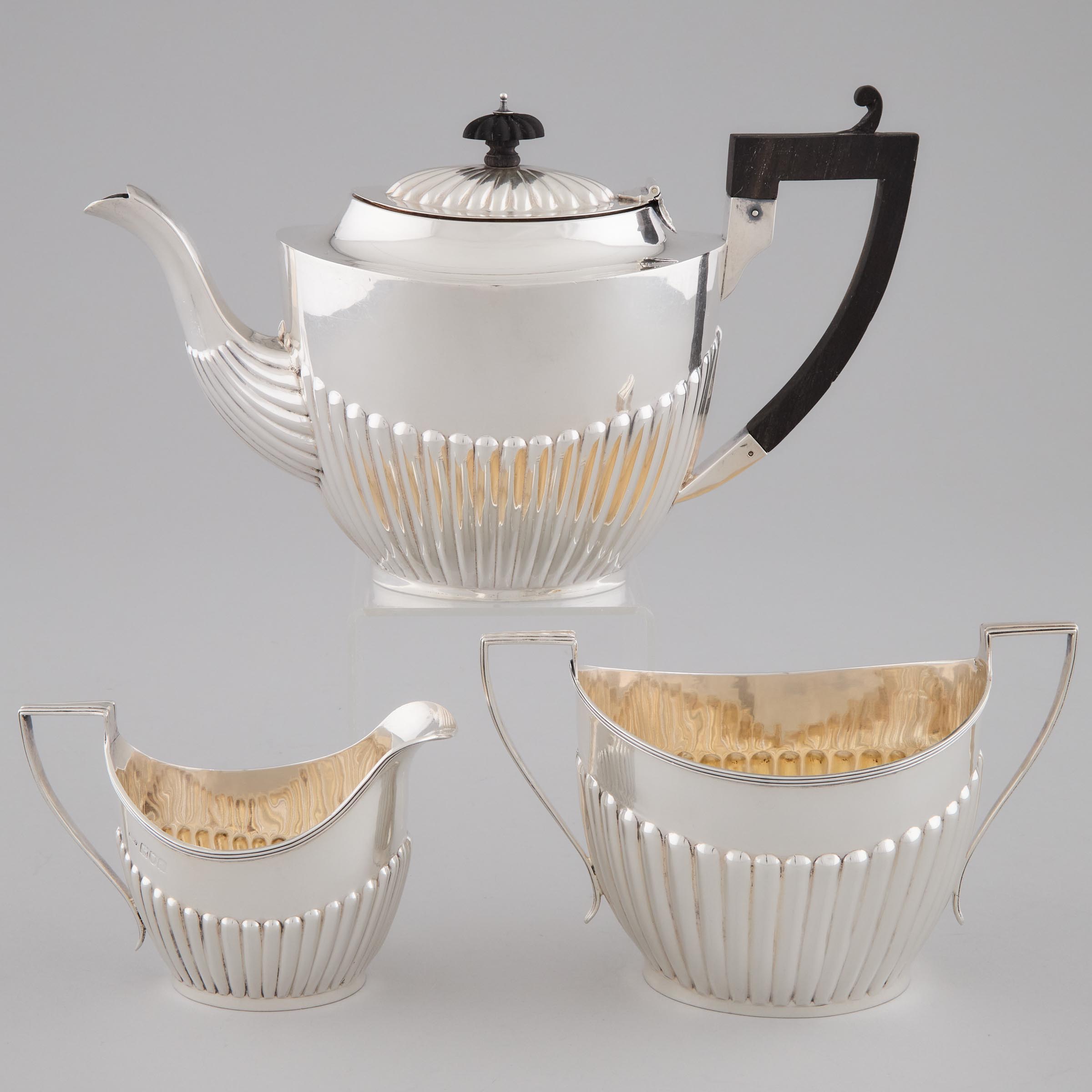 Late Victorian Silver Tea Service,