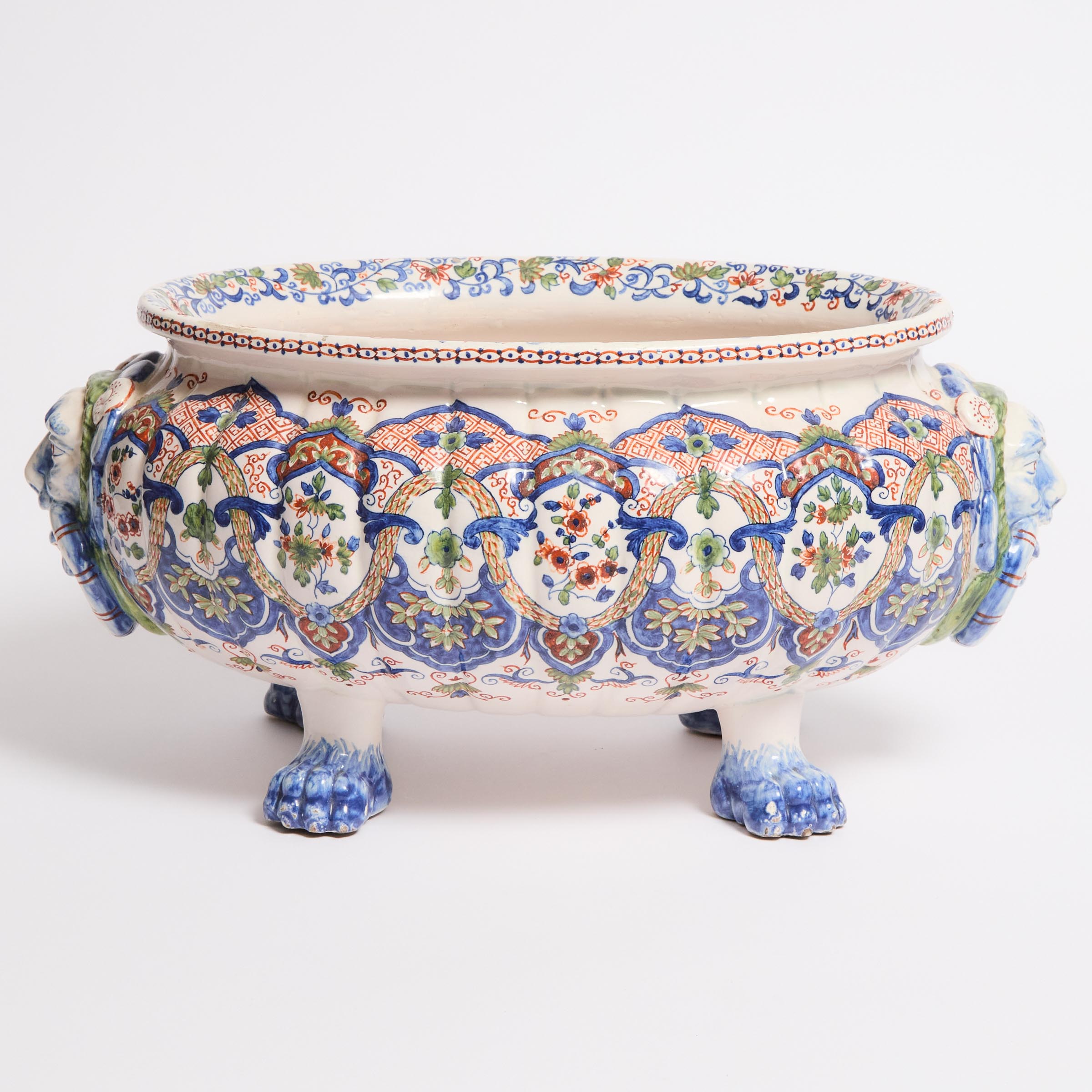 Delft Moulded and Polychrome Decorated