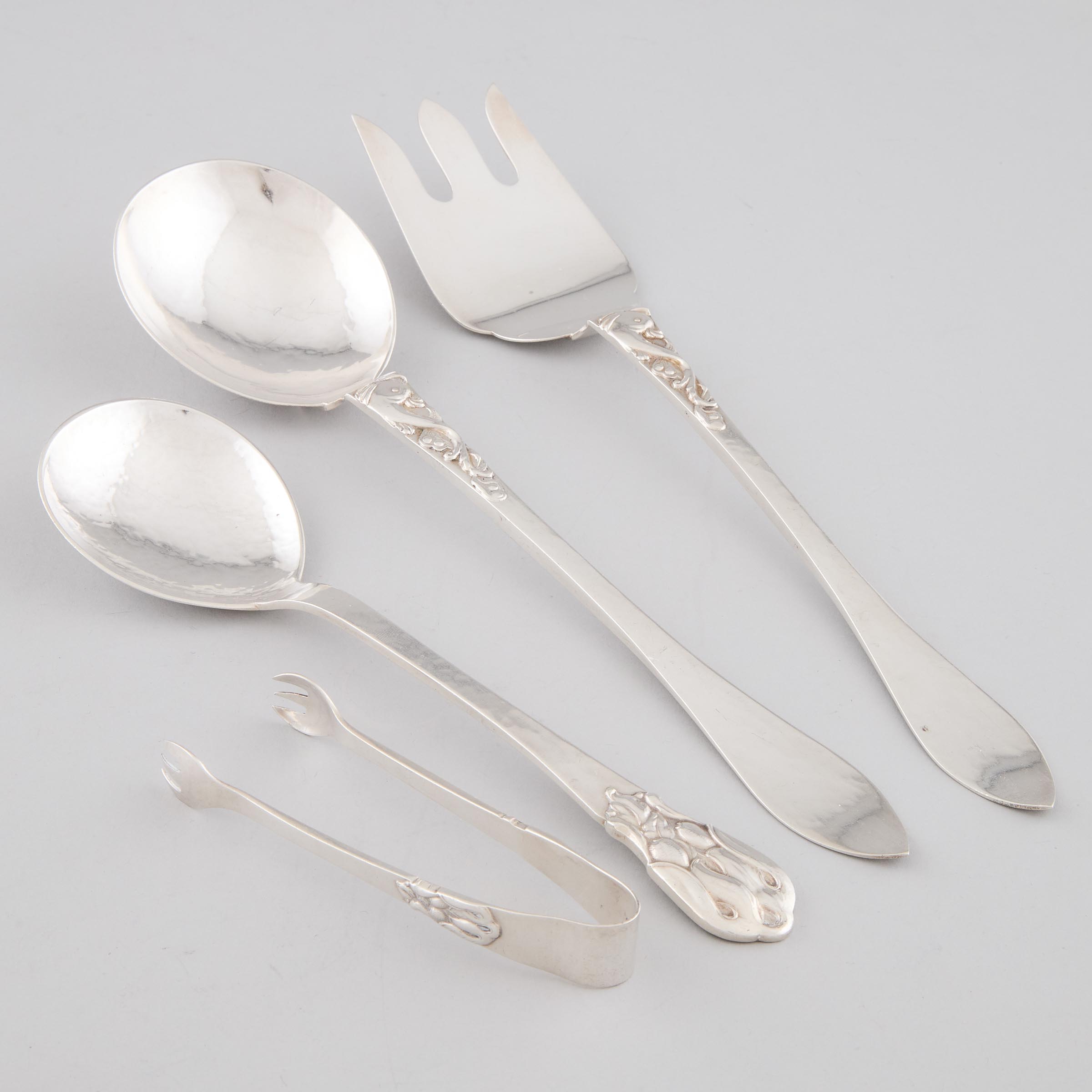 Pair of Canadian Silver Salad Servers,