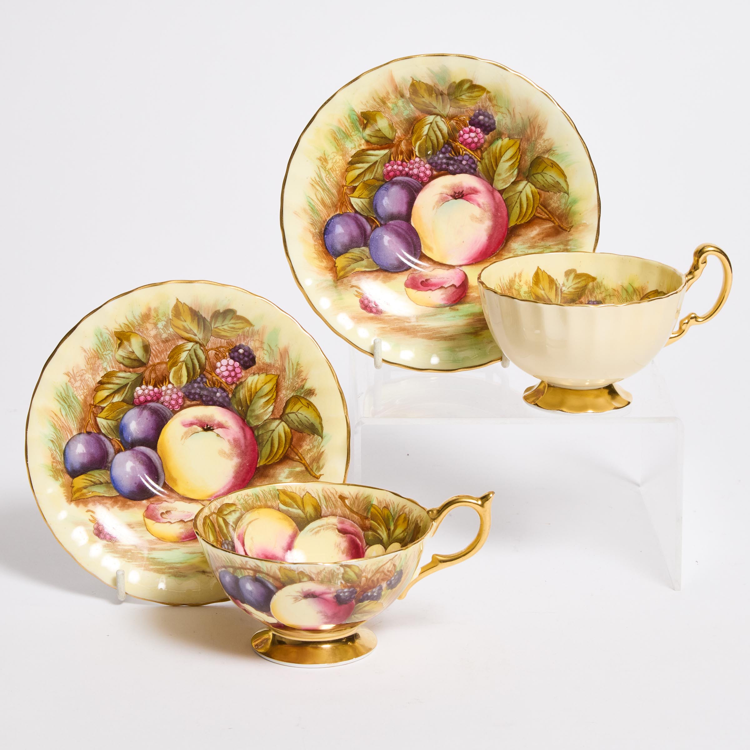Two Aynsley Orchard Gold Cups and