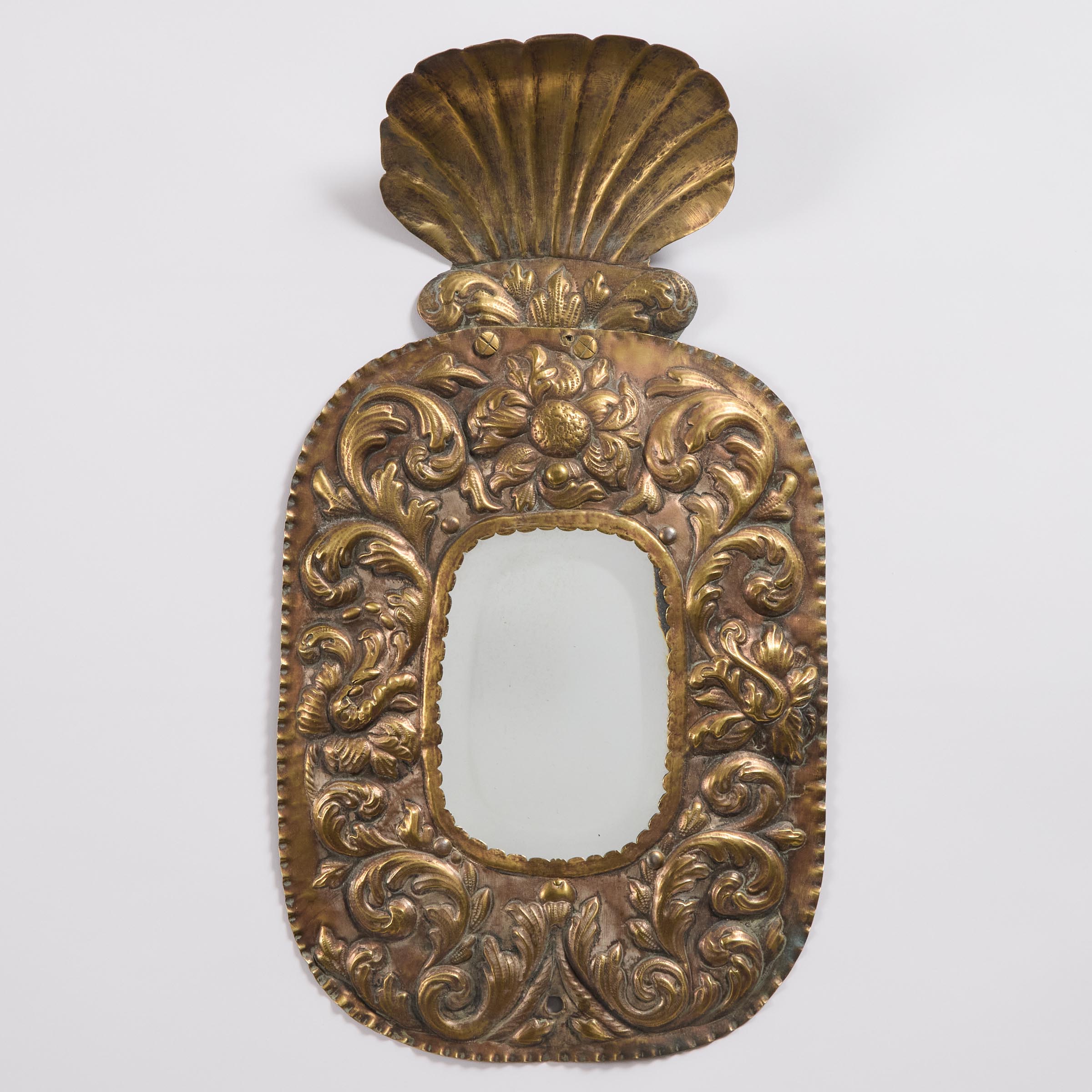 Dutch Baroque Pressed Brass Mirrored