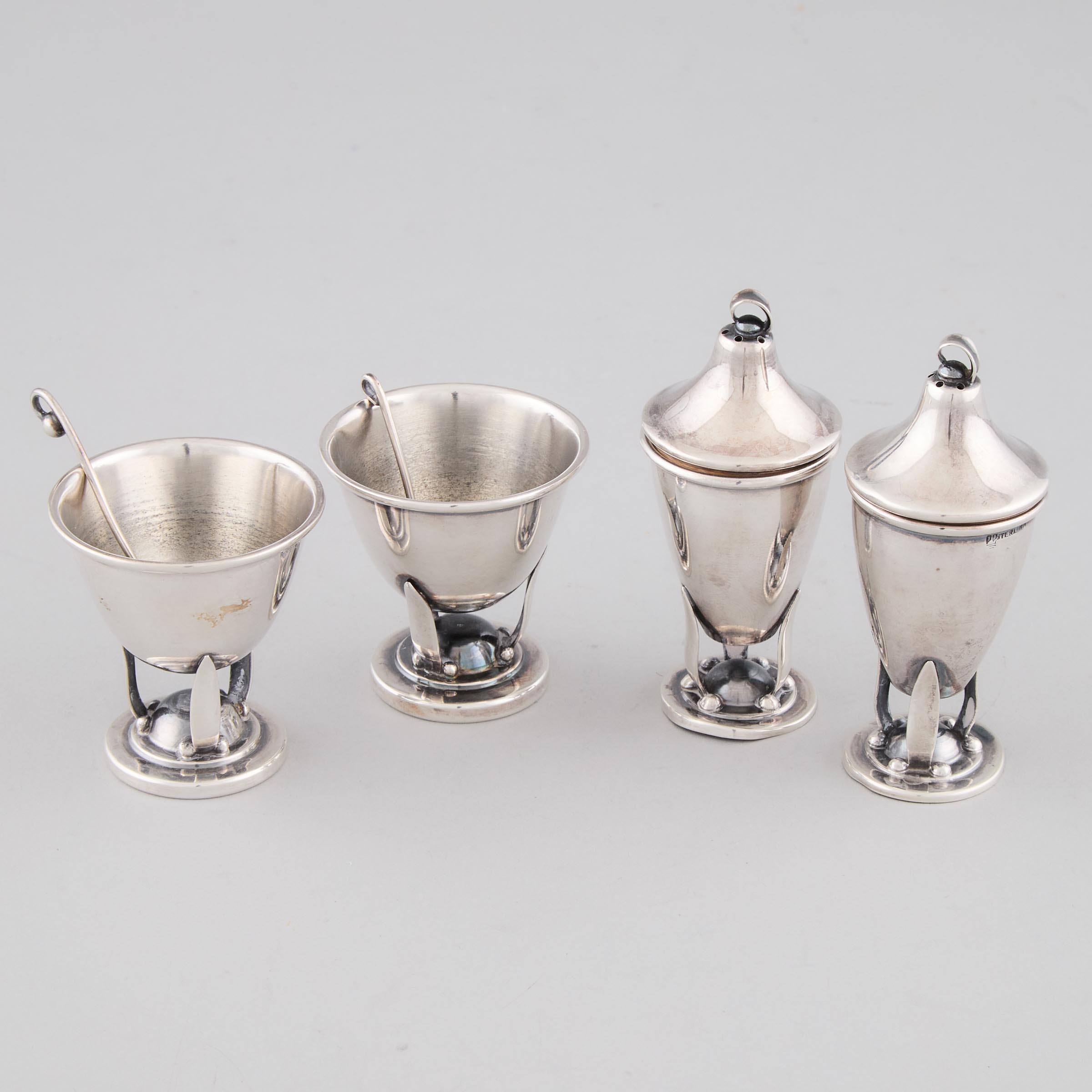 Pair of Canadian Silver Salt Cellars