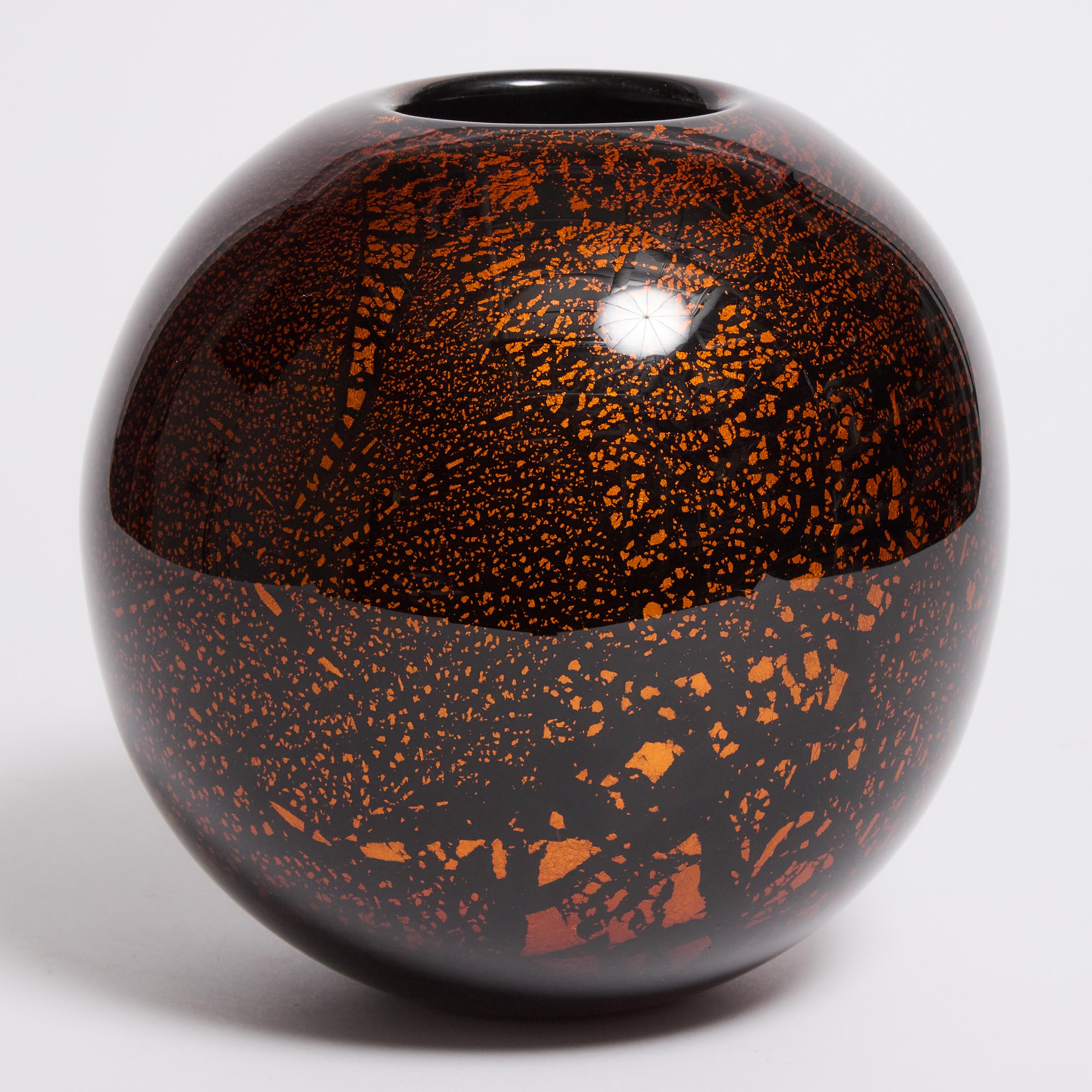 Murano Globular Black and Copper