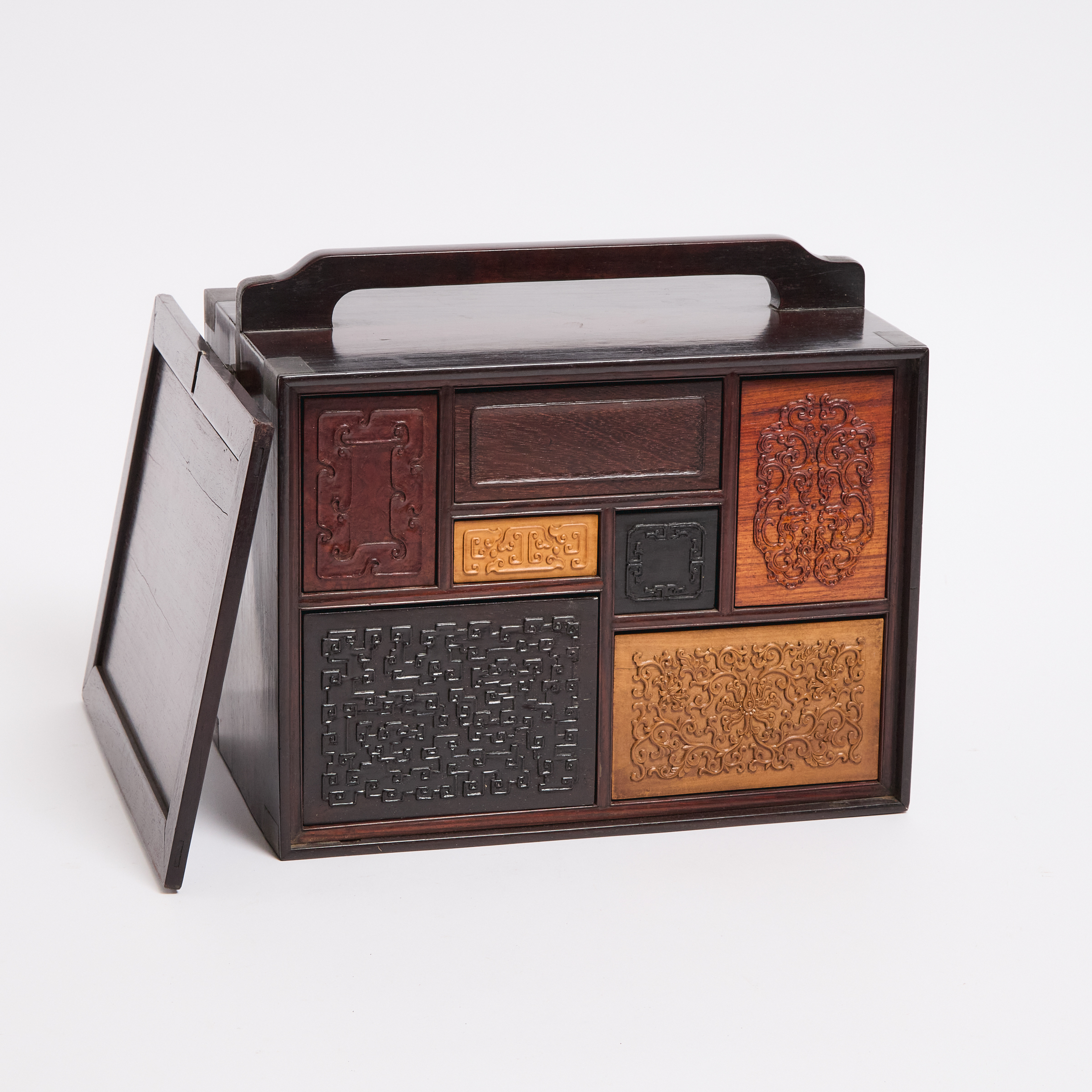 An Unusual Zitan Portable Chest