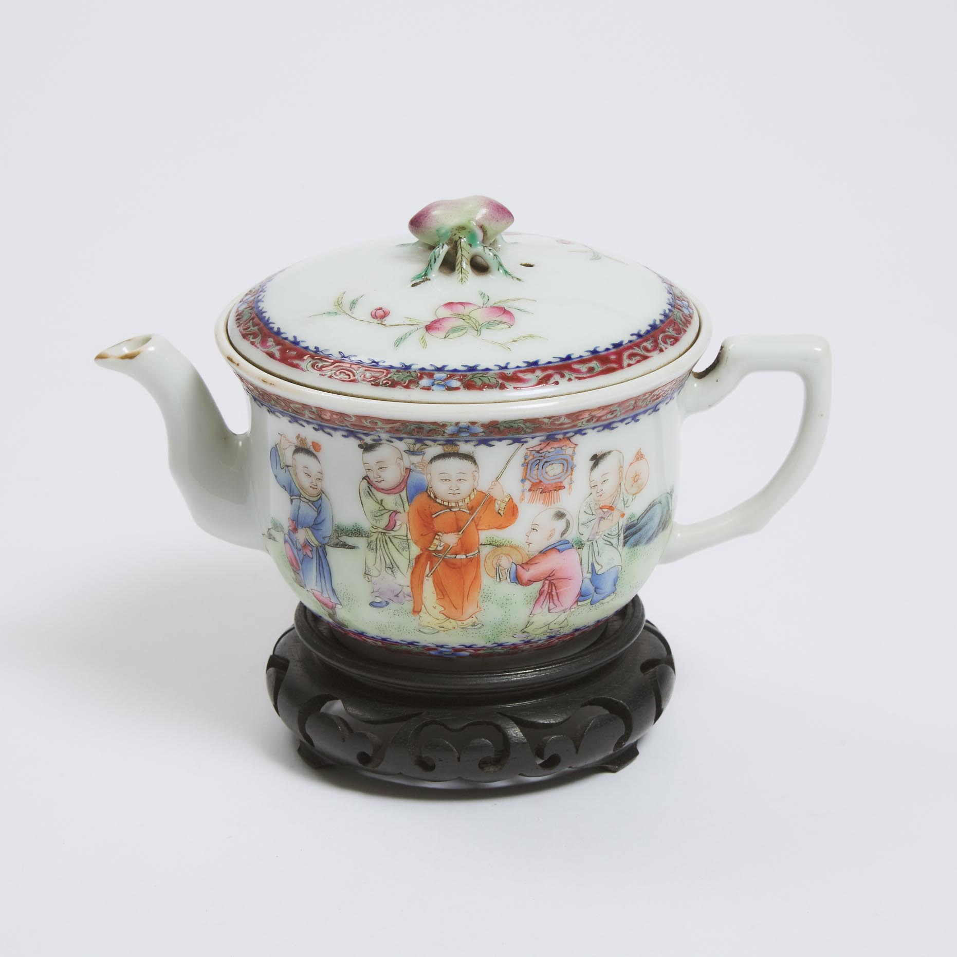 A Famille Rose 'Boys' Teapot, Qianlong