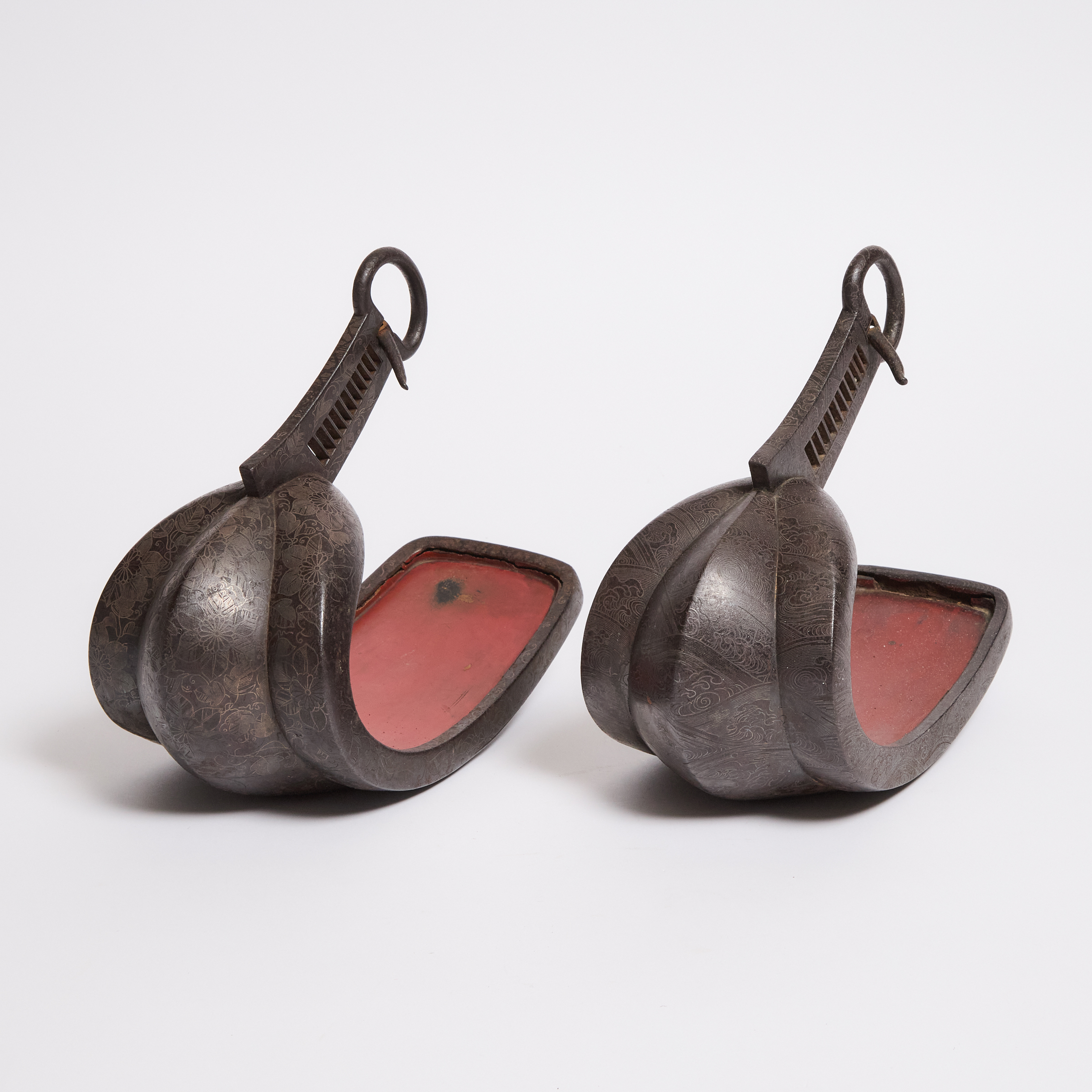 A Pair of Japanese Silver-Inlaid