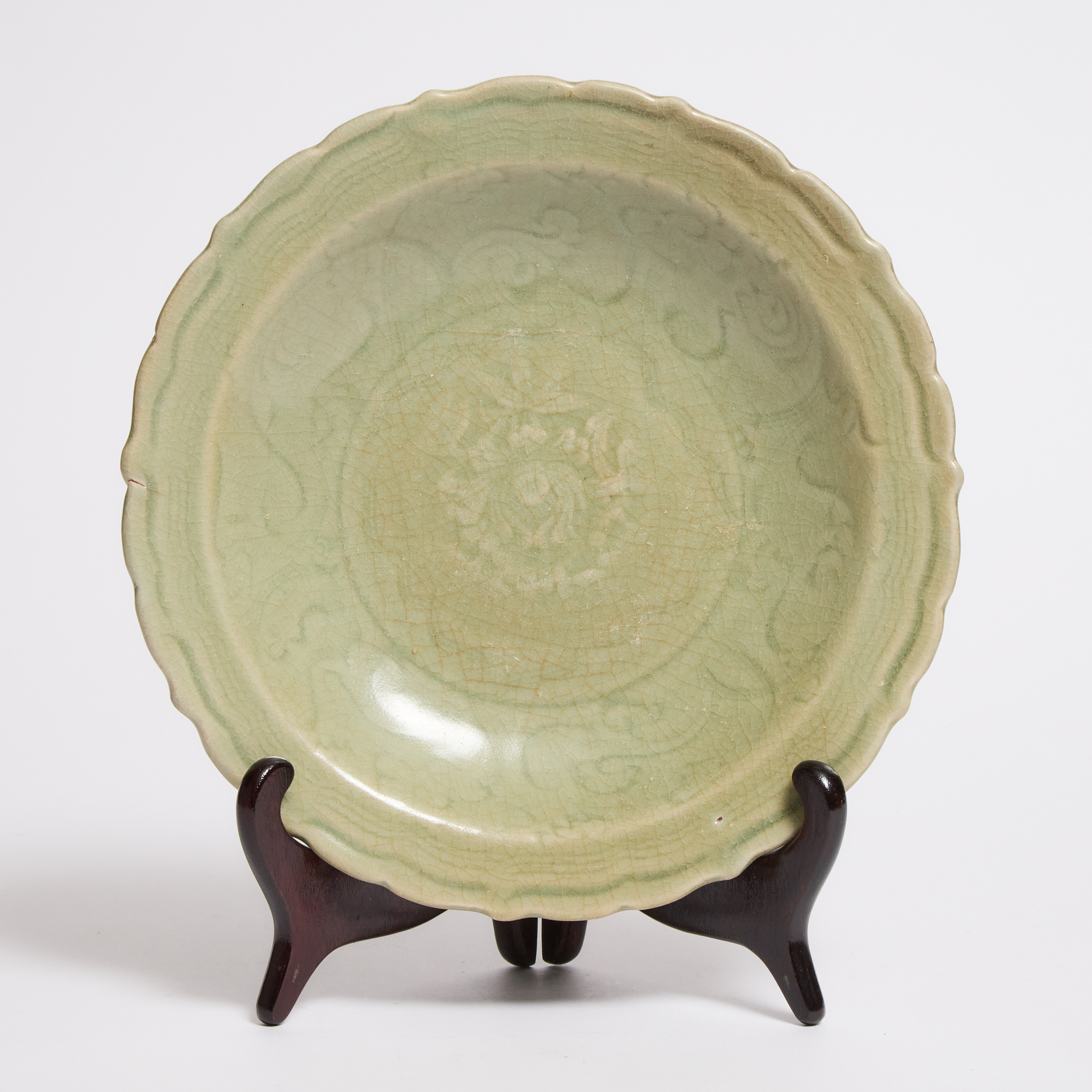 A Small Longquan Celadon Barbed-Rim