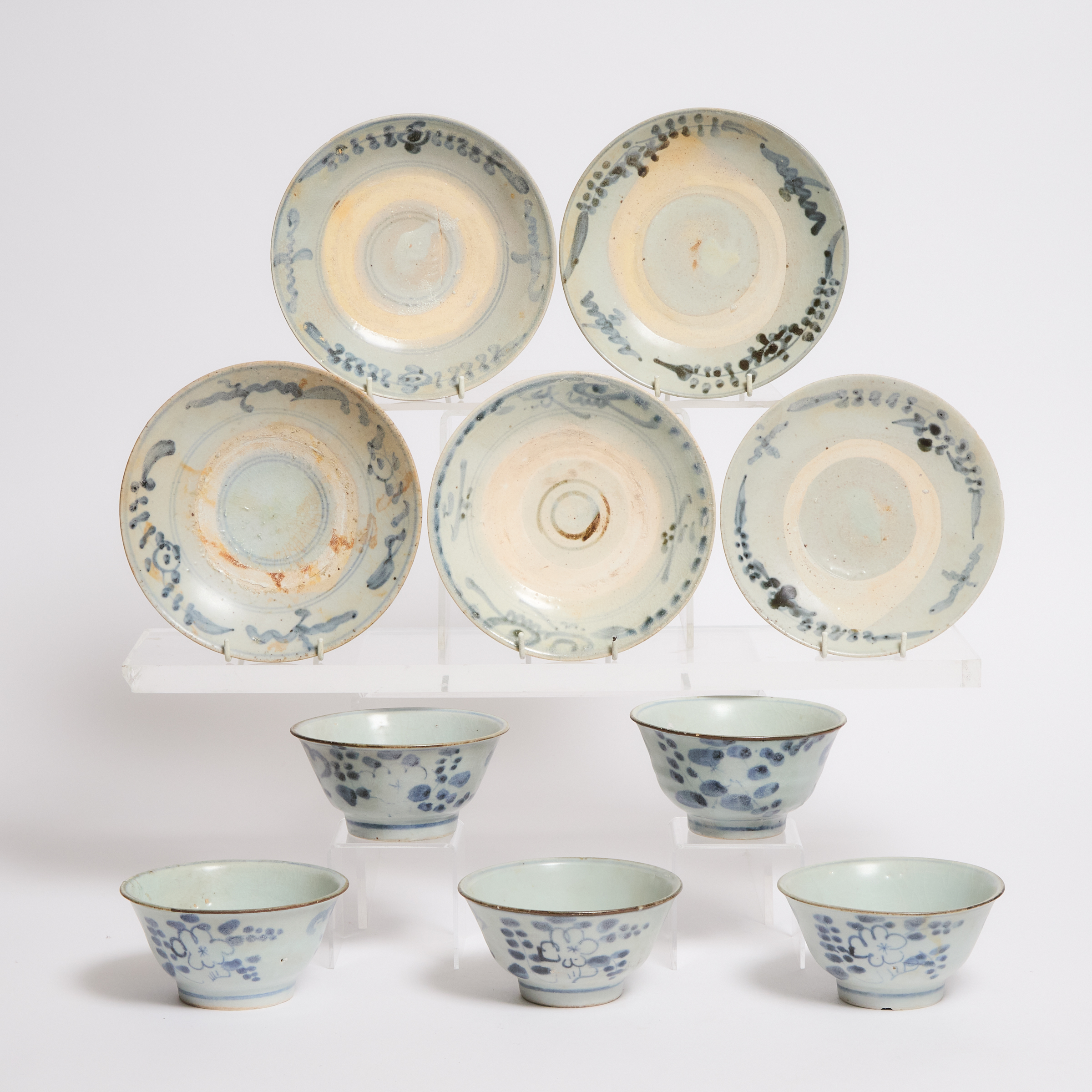 A Set of Ten Provincial Blue and