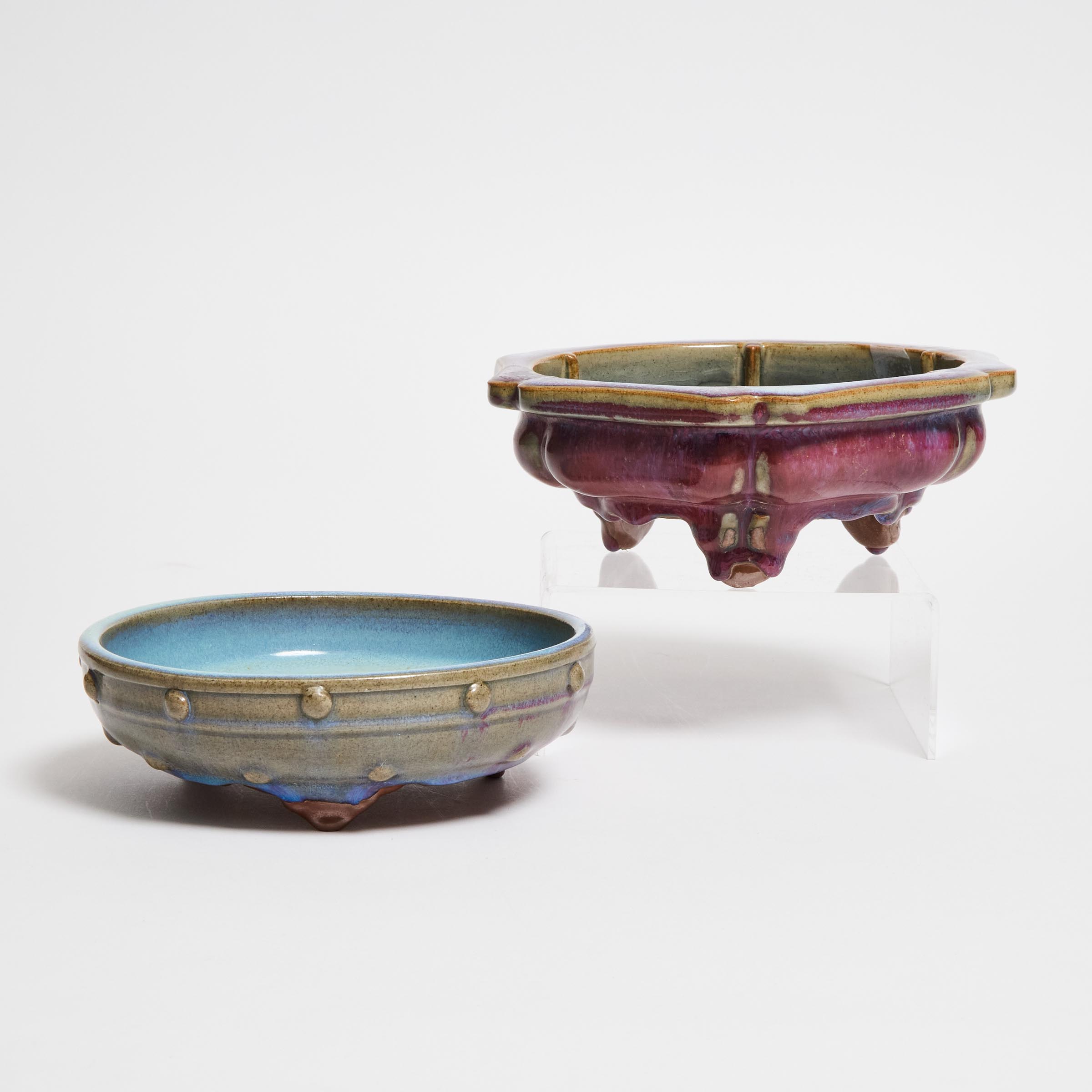 Two Jun-Type Tripod Narcissus Bowls