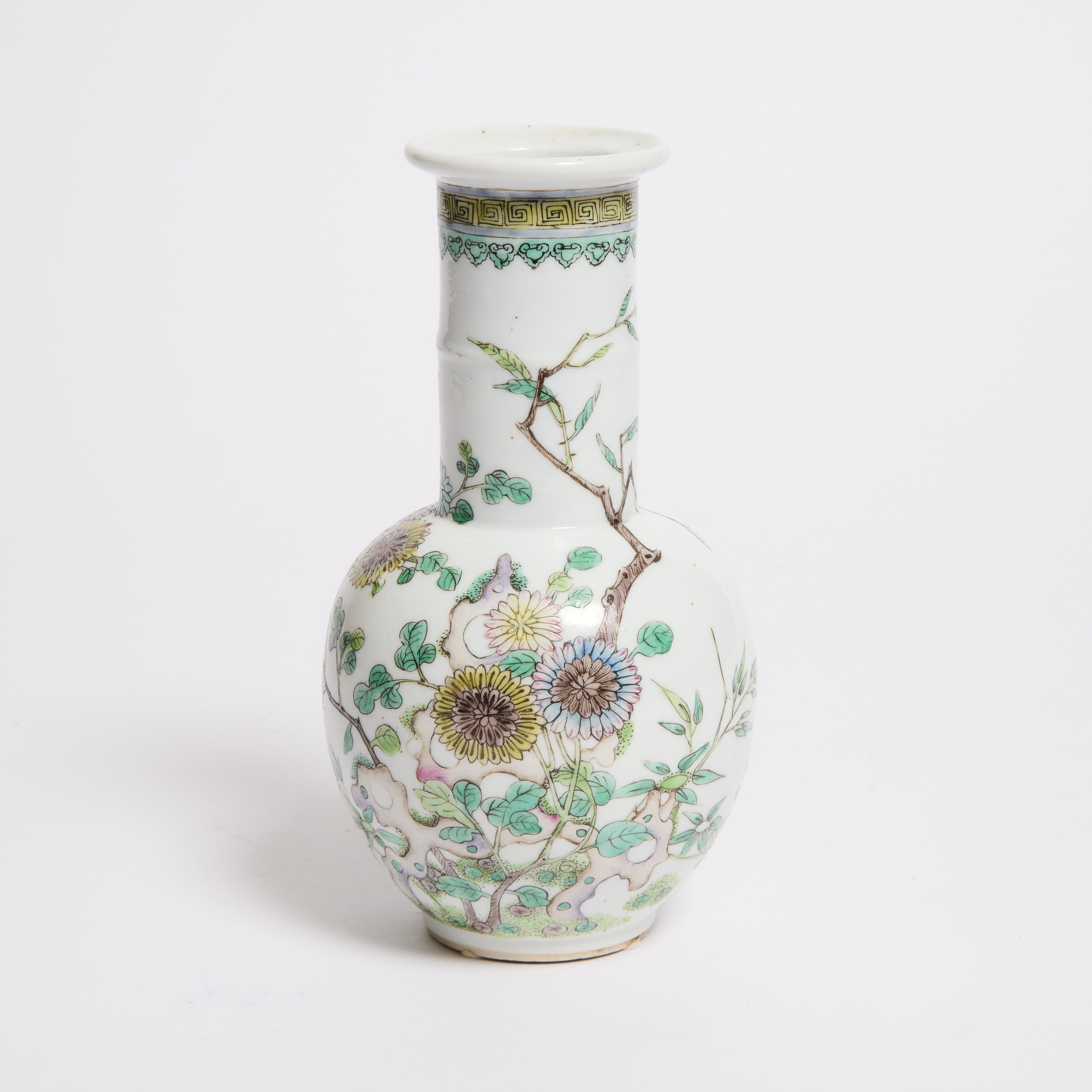 A Small Enameled Bottle Vase, Kangxi