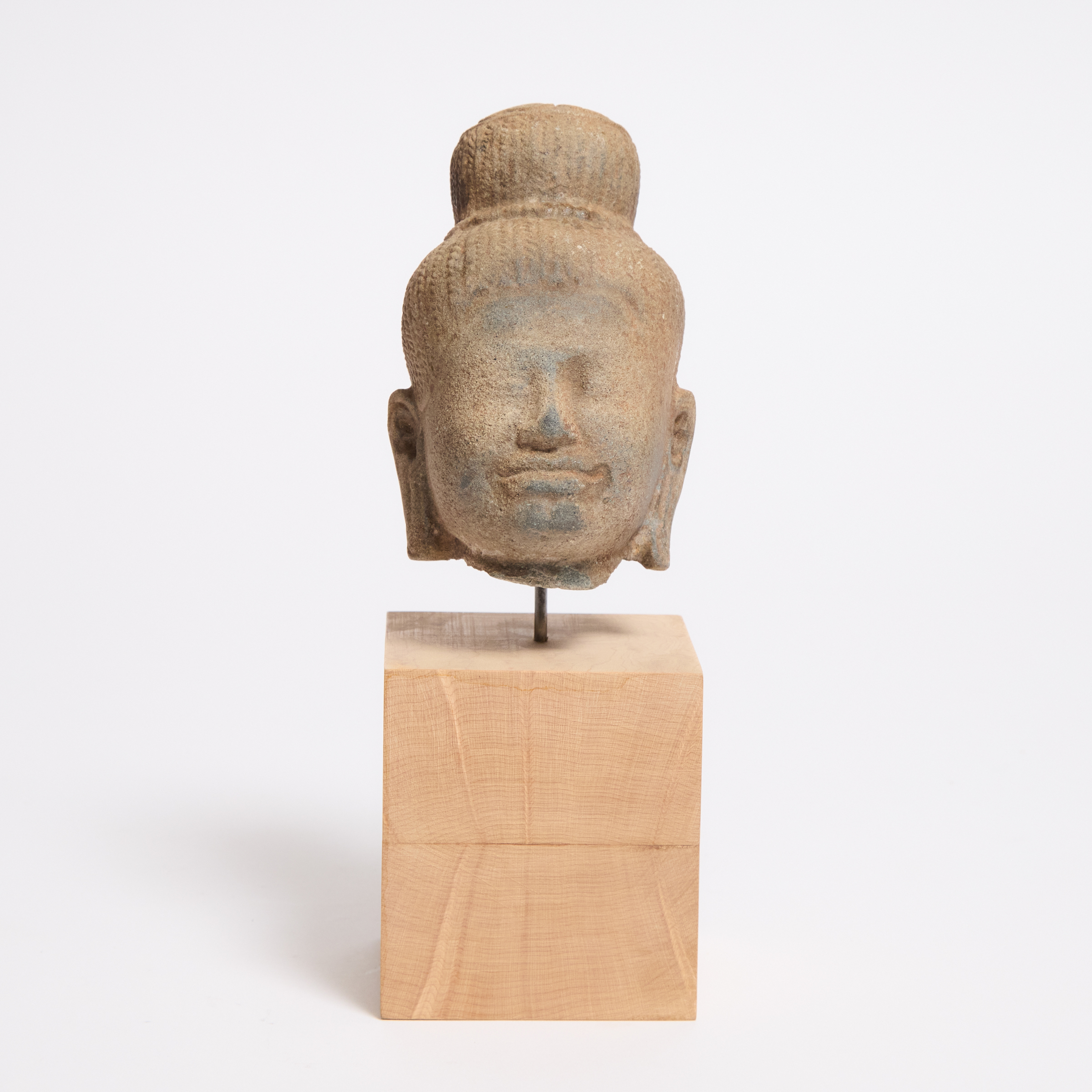 A Khmer Stone Head of Buddha, 12th