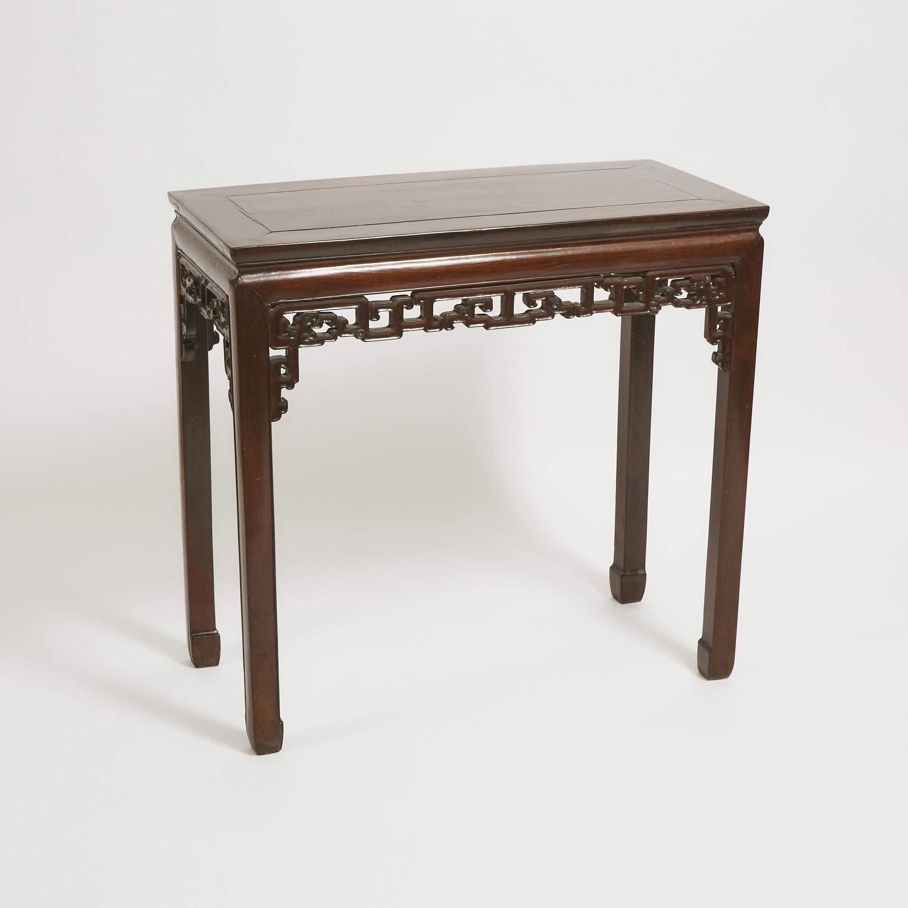 A Rosewood Rectangular Corner-Leg Table