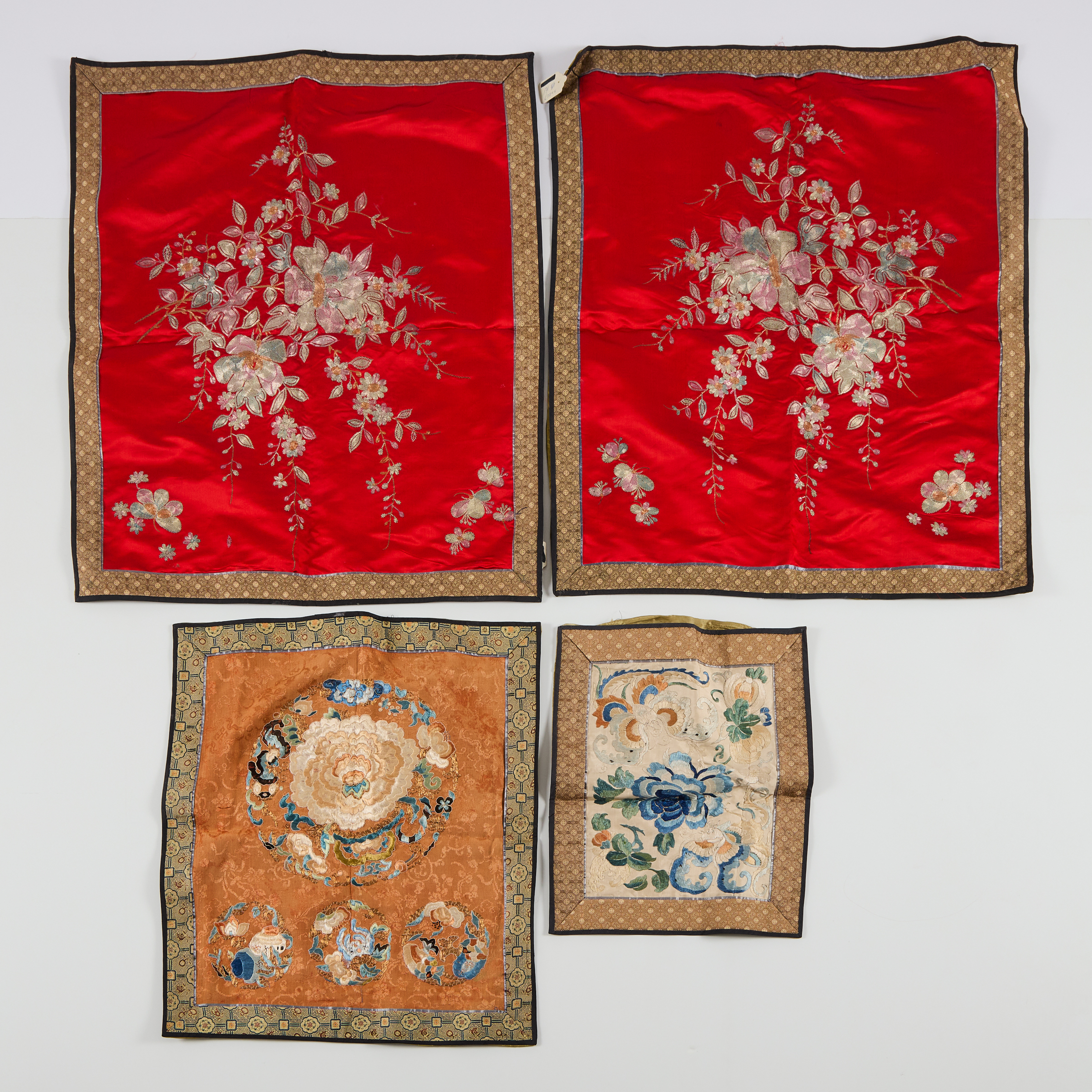 A Group of Four Chinese Embroidered