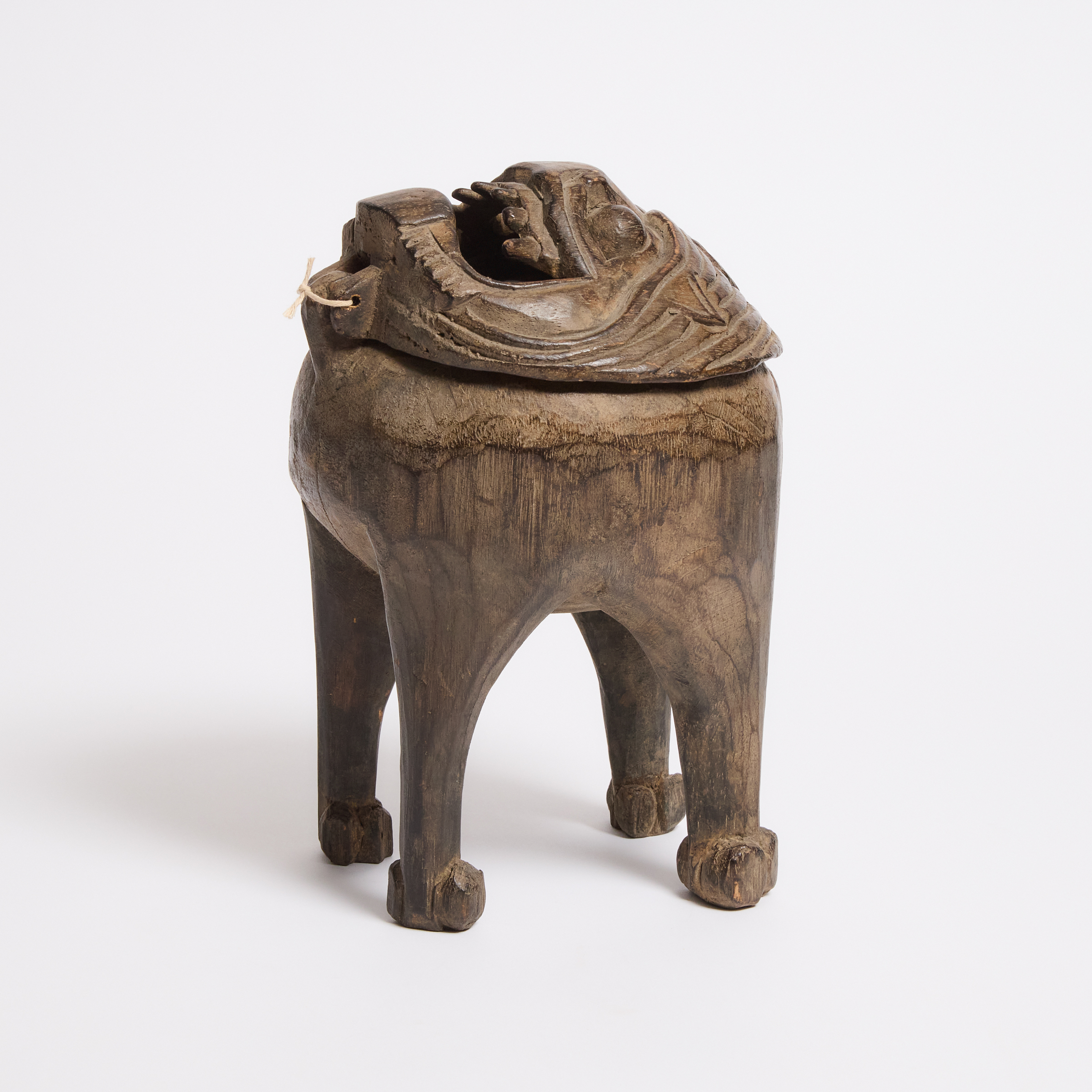 A Japanese Mingei Wood Foo Lion