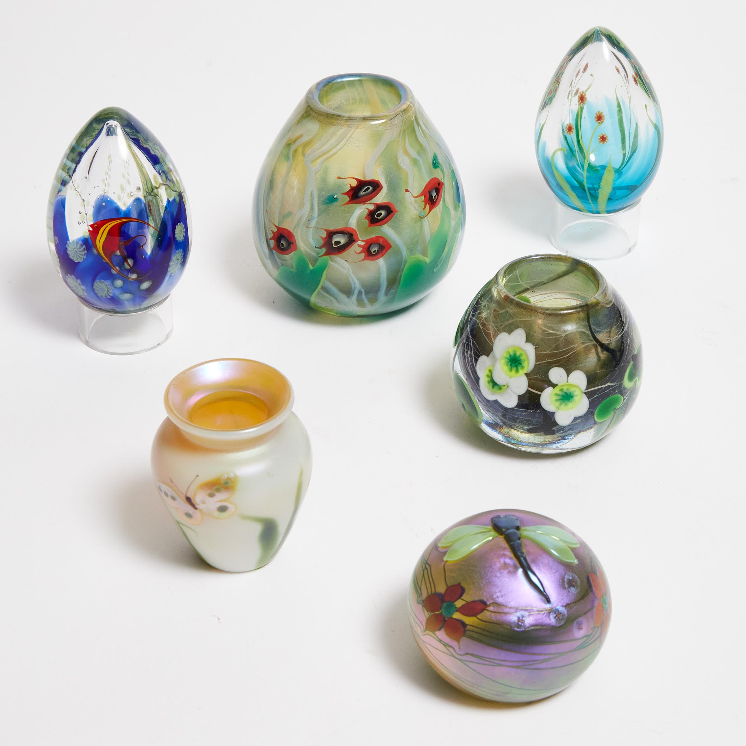Three Lundberg Studios Glass Vases and