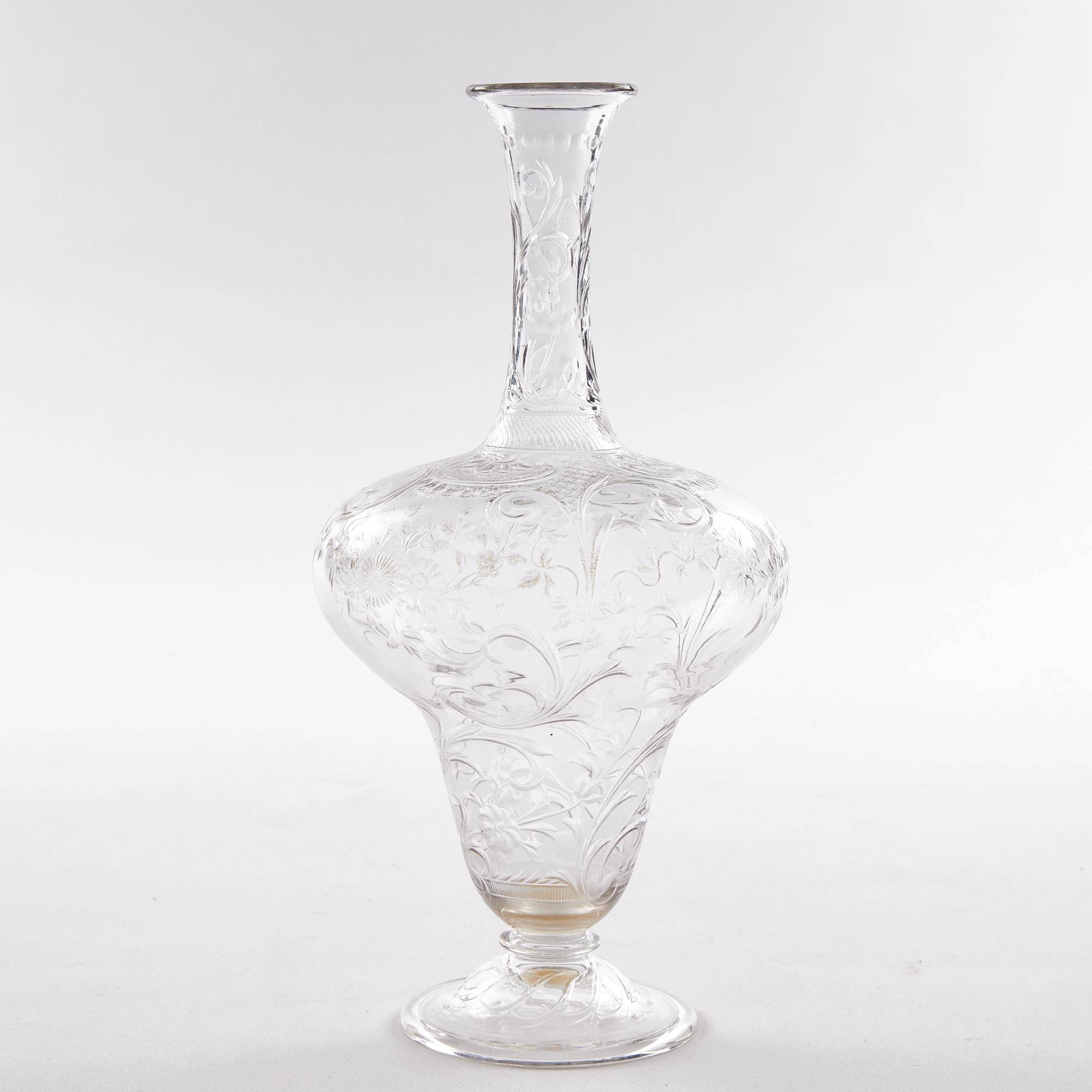 English Rock Crystal Cut Glass Vase,