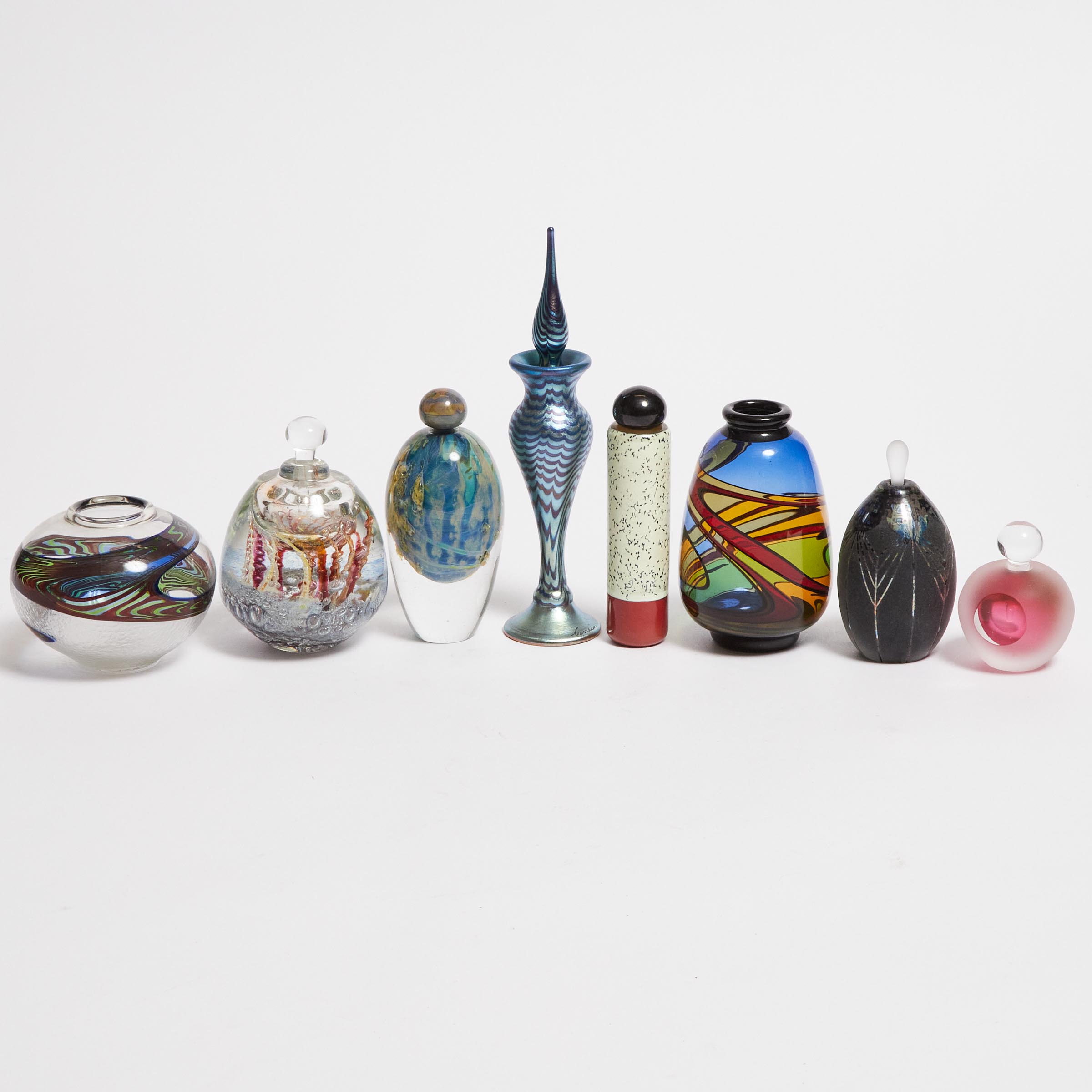 Group of Studio Glass Scent Bottles