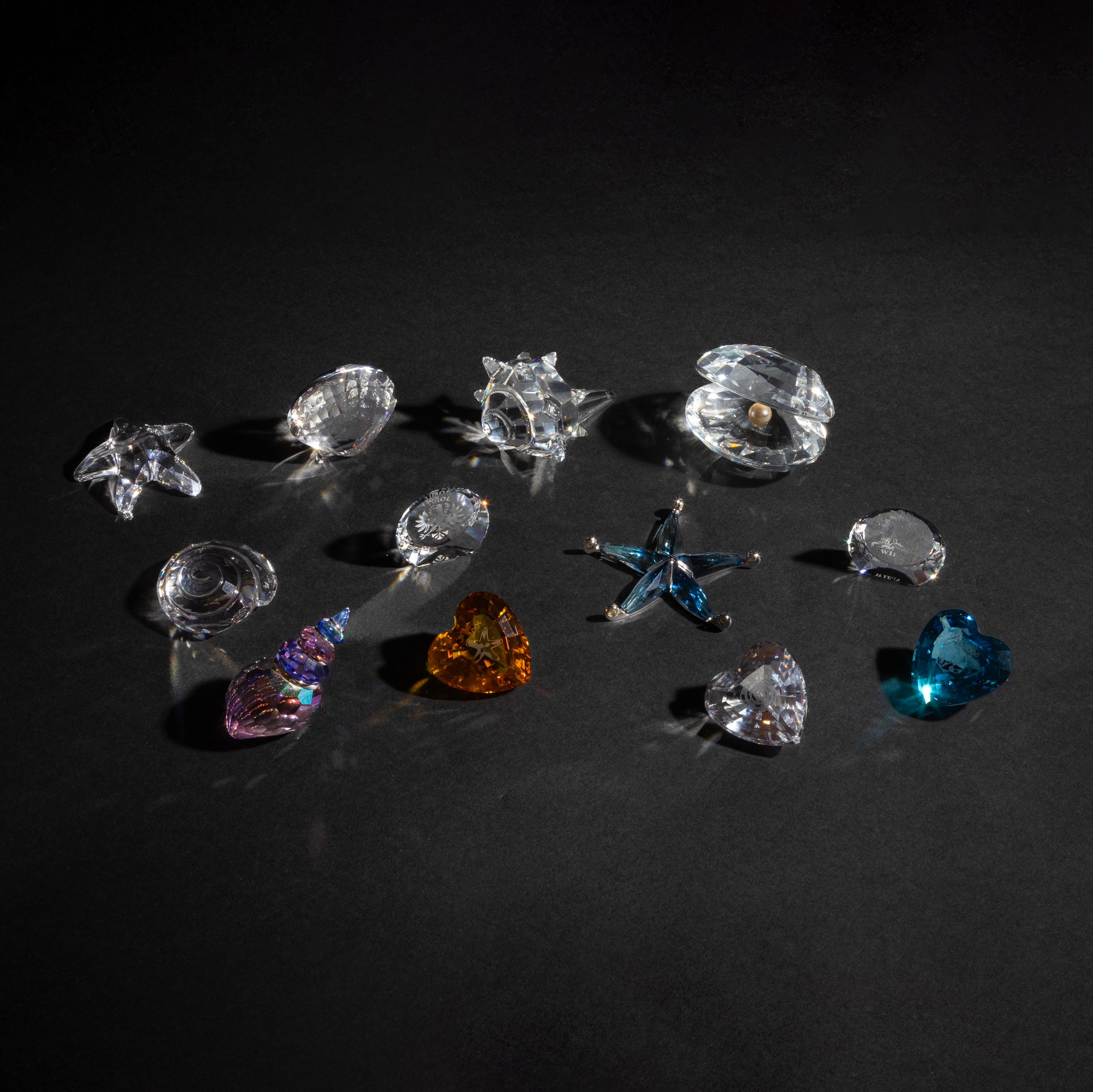 Group of Swarovski Crystal Seashells