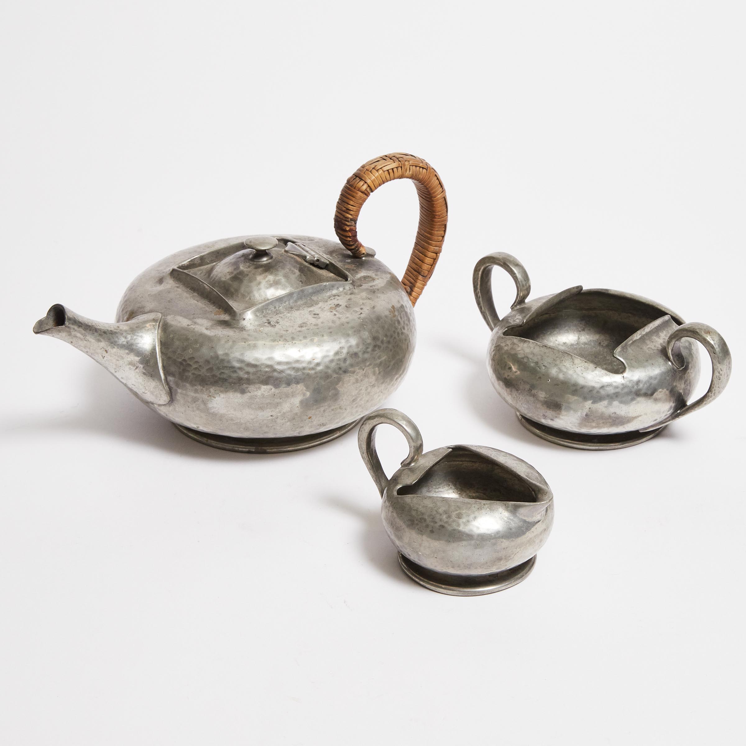 English Art Nouveau Pewter Tea