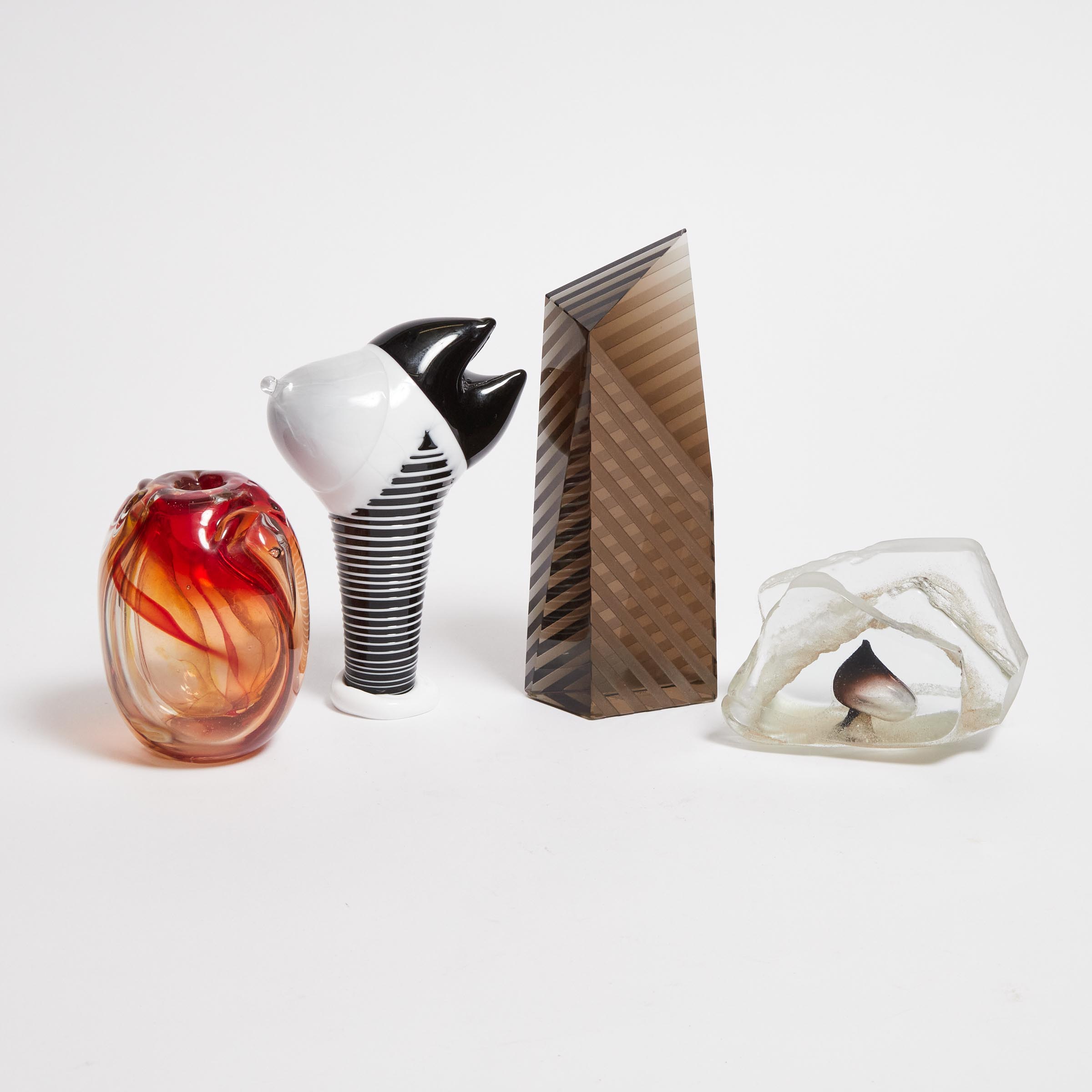 Four Studio Glass Sculptures and