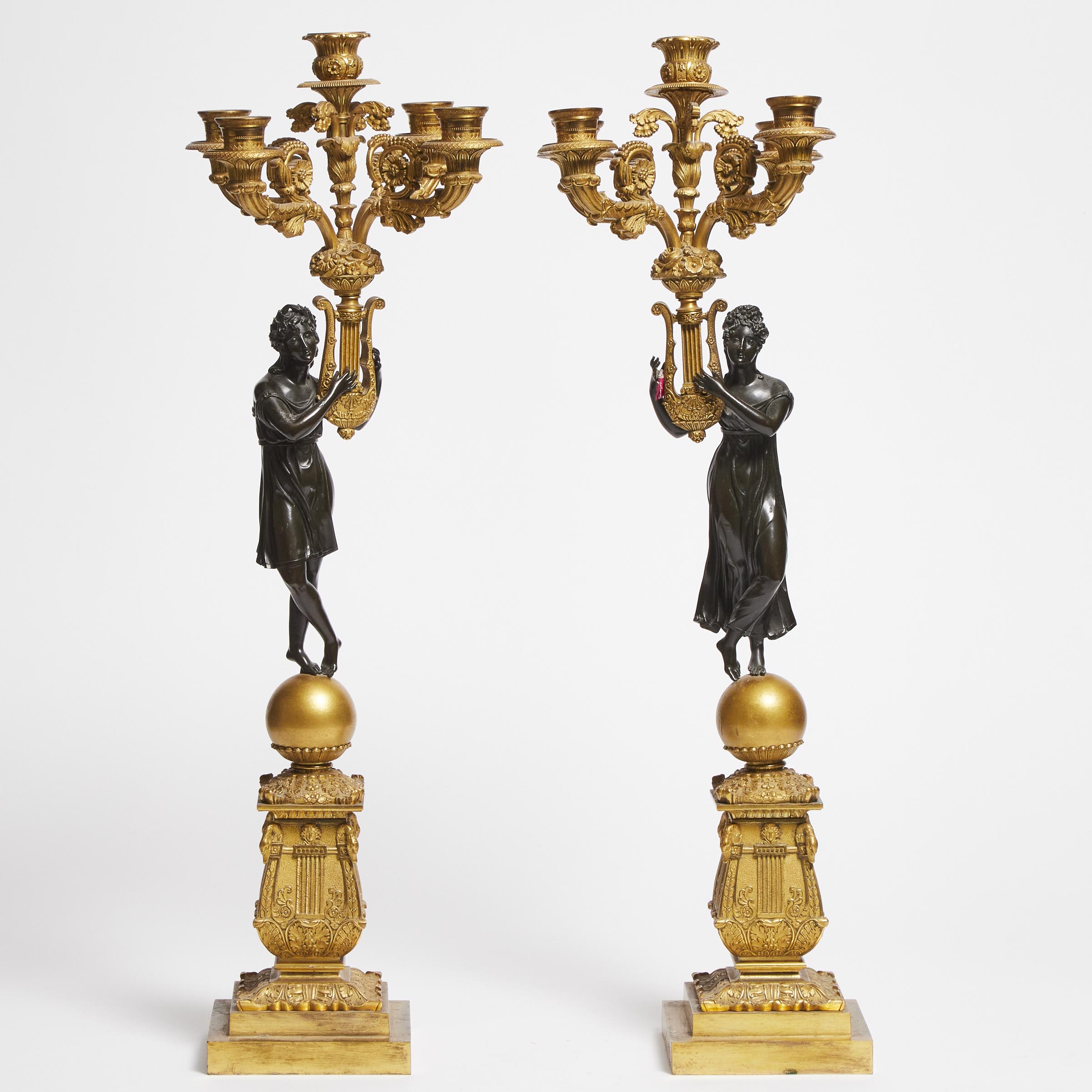 Pair of French Empire Style Gilt