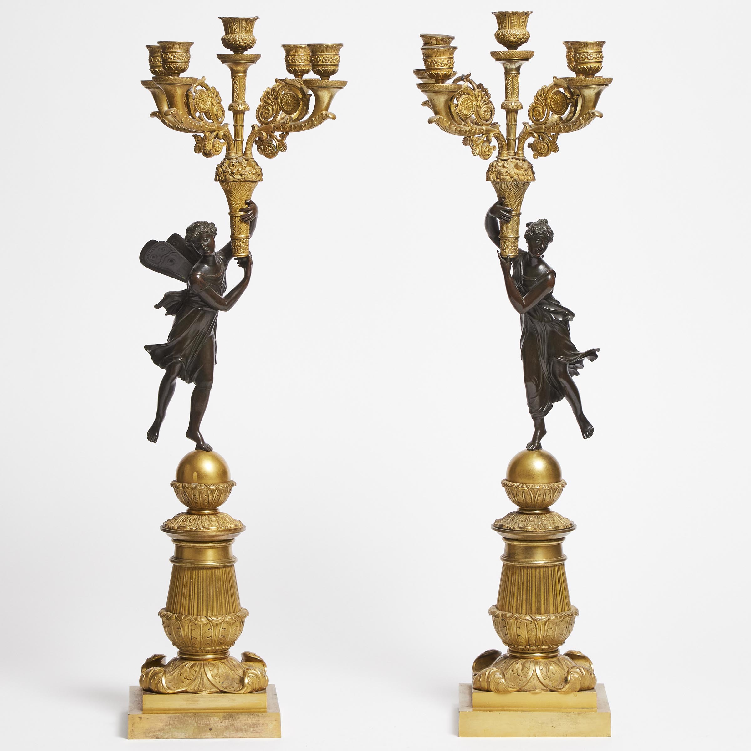 Pair of French Empire Style Gilt