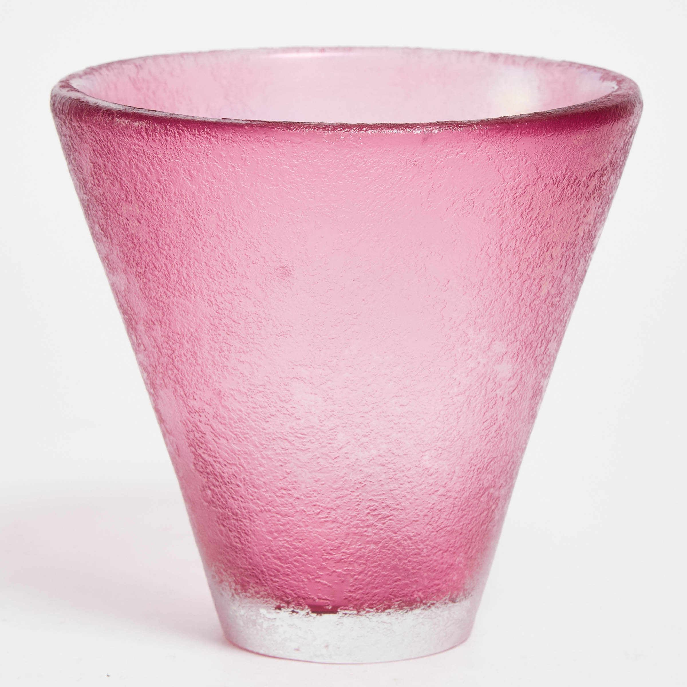 Venini Corroso Pink Glass Vase, c.1940