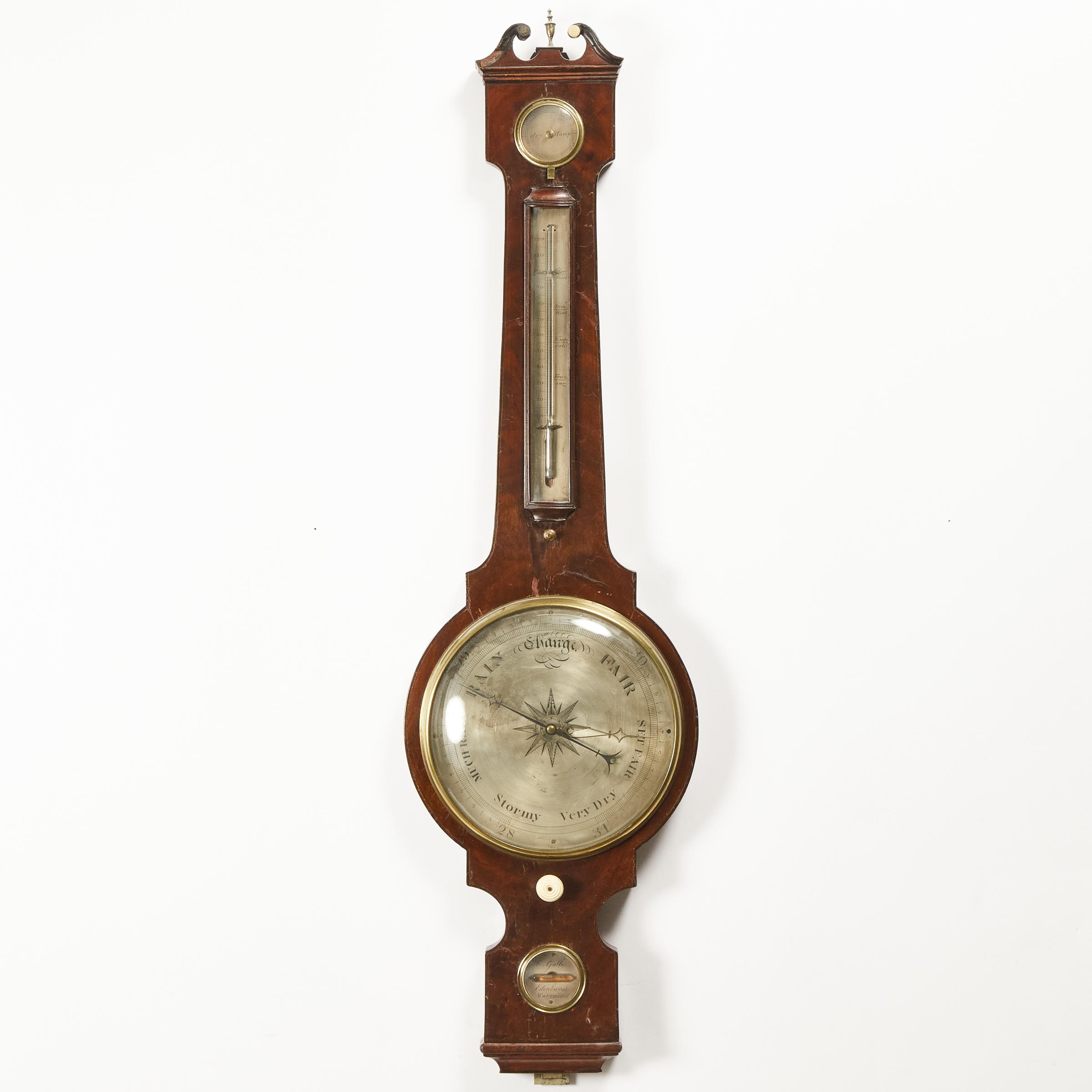 Scottish Mahogany Wheel Barometer, C.